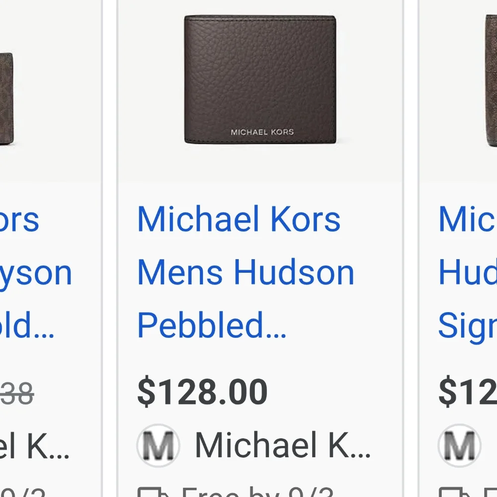 Michael Kors Dark Brown Leather Card Holder - Picture 3 of 3